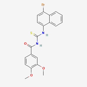 molecular formula C20H17BrN2O3S B3690781 N-[(4-bromonaphthalen-1-yl)carbamothioyl]-3,4-dimethoxybenzamide 