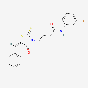 molecular formula C21H19BrN2O2S2 B3690804 N-(3-bromophenyl)-4-[5-(4-methylbenzylidene)-4-oxo-2-thioxo-1,3-thiazolidin-3-yl]butanamide 