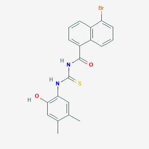 5-bromo-N-[(2-hydroxy-4,5-dimethylphenyl)carbamothioyl]naphthalene-1-carboxamide