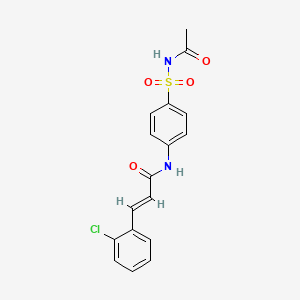 molecular formula C17H15ClN2O4S B3690819 (2E)-3-(2-CHLOROPHENYL)-N-[4-(ACETAMIDOSULFONYL)PHENYL]PROP-2-ENAMIDE 