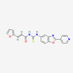 (2E)-3-(furan-2-yl)-N-{[2-(pyridin-4-yl)-1,3-benzoxazol-5-yl]carbamothioyl}prop-2-enamide