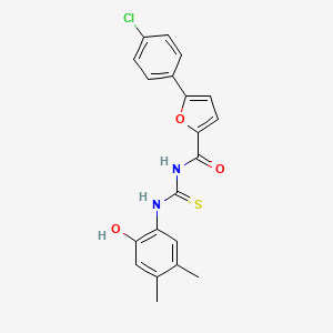 5-(4-chlorophenyl)-N-{[(2-hydroxy-4,5-dimethylphenyl)amino]carbonothioyl}-2-furamide