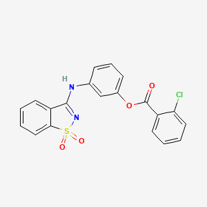 3-[(1,1-dioxido-1,2-benzisothiazol-3-yl)amino]phenyl 2-chlorobenzoate