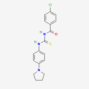 4-chloro-N-{[4-(pyrrolidin-1-yl)phenyl]carbamothioyl}benzamide