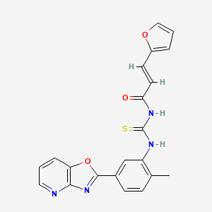 (2E)-3-(furan-2-yl)-N-{[2-methyl-5-([1,3]oxazolo[4,5-b]pyridin-2-yl)phenyl]carbamothioyl}prop-2-enamide