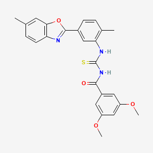 3,5-dimethoxy-N-{[2-methyl-5-(6-methyl-1,3-benzoxazol-2-yl)phenyl]carbamothioyl}benzamide