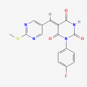 (5Z)-1-(4-fluorophenyl)-5-[(2-methylsulfanylpyrimidin-5-yl)methylidene]-1,3-diazinane-2,4,6-trione