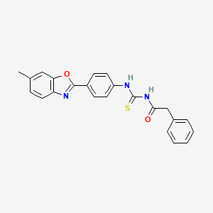 N-{[4-(6-methyl-1,3-benzoxazol-2-yl)phenyl]carbamothioyl}-2-phenylacetamide