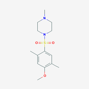 molecular formula C14H22N2O3S B369100 1-[(4-Methoxy-2,5-dimethylphenyl)sulfonyl]-4-methylpiperazine CAS No. 446309-17-7