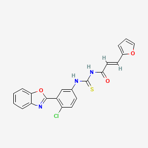 (2E)-N-{[3-(1,3-benzoxazol-2-yl)-4-chlorophenyl]carbamothioyl}-3-(furan-2-yl)prop-2-enamide