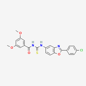 N-{[2-(4-chlorophenyl)-1,3-benzoxazol-5-yl]carbamothioyl}-3,5-dimethoxybenzamide