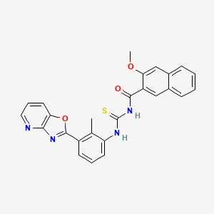 3-methoxy-N-{[2-methyl-3-([1,3]oxazolo[4,5-b]pyridin-2-yl)phenyl]carbamothioyl}naphthalene-2-carboxamide