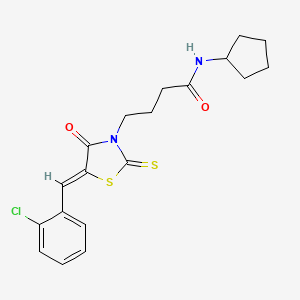 4-[5-(2-chlorobenzylidene)-4-oxo-2-thioxo-1,3-thiazolidin-3-yl]-N-cyclopentylbutanamide