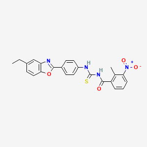 N-{[4-(5-ethyl-1,3-benzoxazol-2-yl)phenyl]carbamothioyl}-2-methyl-3-nitrobenzamide