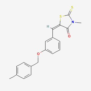 (5E)-3-methyl-5-[[3-[(4-methylphenyl)methoxy]phenyl]methylidene]-2-sulfanylidene-1,3-thiazolidin-4-one