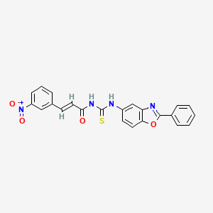 (2E)-3-(3-nitrophenyl)-N-[(2-phenyl-1,3-benzoxazol-5-yl)carbamothioyl]prop-2-enamide