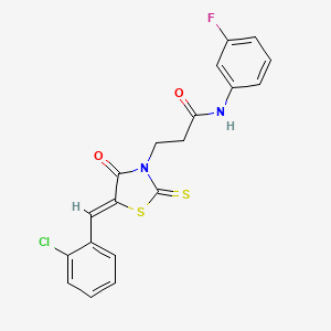 3-[5-(2-chlorobenzylidene)-4-oxo-2-thioxo-1,3-thiazolidin-3-yl]-N-(3-fluorophenyl)propanamide