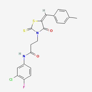 N-(3-chloro-4-fluorophenyl)-3-[5-(4-methylbenzylidene)-4-oxo-2-thioxo-1,3-thiazolidin-3-yl]propanamide