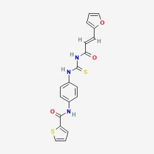 N-[4-({[(2E)-3-(furan-2-yl)prop-2-enoyl]carbamothioyl}amino)phenyl]thiophene-2-carboxamide