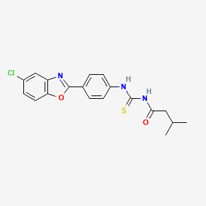 N-{[4-(5-chloro-1,3-benzoxazol-2-yl)phenyl]carbamothioyl}-3-methylbutanamide