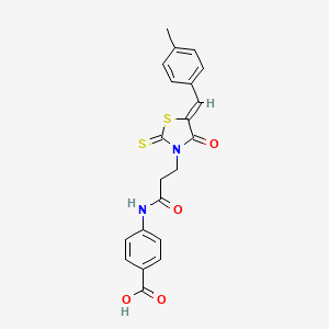 4-({3-[5-(4-methylbenzylidene)-4-oxo-2-thioxo-1,3-thiazolidin-3-yl]propanoyl}amino)benzoic acid