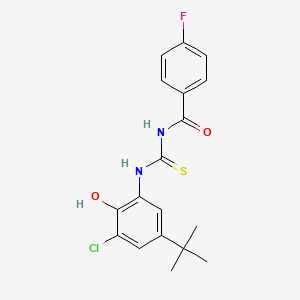 N-{[(5-tert-butyl-3-chloro-2-hydroxyphenyl)amino]carbonothioyl}-4-fluorobenzamide