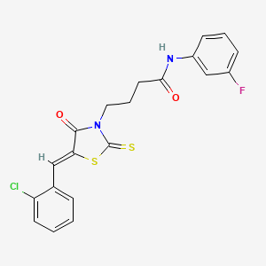 4-[5-(2-chlorobenzylidene)-4-oxo-2-thioxo-1,3-thiazolidin-3-yl]-N-(3-fluorophenyl)butanamide