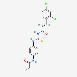 (E)-3-(2,4-dichlorophenyl)-N-[[4-(propanoylamino)phenyl]carbamothioyl]prop-2-enamide