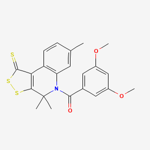 5-(3,5-DIMETHOXYBENZOYL)-4,4,7-TRIMETHYL-1H,4H,5H-[1,2]DITHIOLO[3,4-C]QUINOLINE-1-THIONE