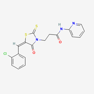 3-[5-(2-chlorobenzylidene)-4-oxo-2-thioxo-1,3-thiazolidin-3-yl]-N-2-pyridinylpropanamide