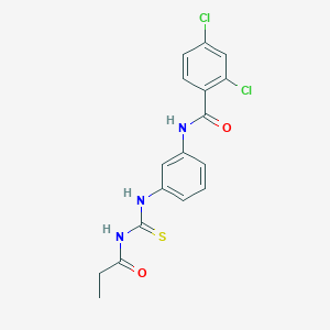 2,4-dichloro-N-(3-{[(propionylamino)carbonothioyl]amino}phenyl)benzamide