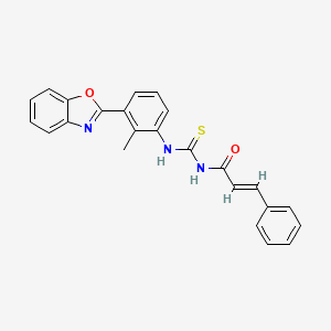 (2E)-N-{[3-(1,3-benzoxazol-2-yl)-2-methylphenyl]carbamothioyl}-3-phenylprop-2-enamide