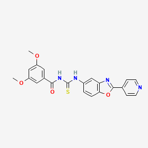 3,5-dimethoxy-N-{[2-(pyridin-4-yl)-1,3-benzoxazol-5-yl]carbamothioyl}benzamide