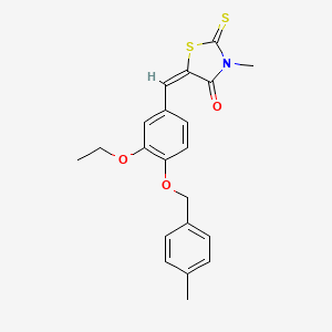 (5E)-5-{3-ethoxy-4-[(4-methylbenzyl)oxy]benzylidene}-3-methyl-2-thioxo-1,3-thiazolidin-4-one