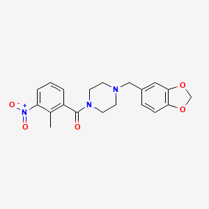 1-(2H-1,3-BENZODIOXOL-5-YLMETHYL)-4-(2-METHYL-3-NITROBENZOYL)PIPERAZINE