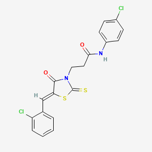 3-[5-(2-chlorobenzylidene)-4-oxo-2-thioxo-1,3-thiazolidin-3-yl]-N-(4-chlorophenyl)propanamide