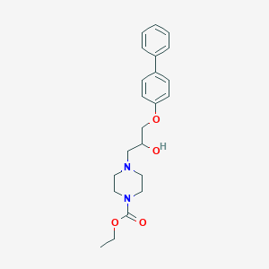 molecular formula C22H28N2O4 B369141 Ethyl 4-(3-([1,1'-biphenyl]-4-yloxy)-2-hydroxypropyl)piperazine-1-carboxylate CAS No. 524723-81-7