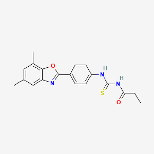 N-{[4-(5,7-dimethyl-1,3-benzoxazol-2-yl)phenyl]carbamothioyl}propanamide