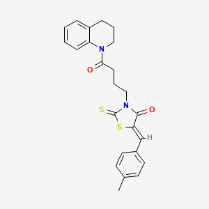 3-[4-(3,4-dihydro-1(2H)-quinolinyl)-4-oxobutyl]-5-(4-methylbenzylidene)-2-thioxo-1,3-thiazolidin-4-one