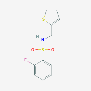 2-fluoro-N-(thiophen-2-ylmethyl)benzenesulfonamide