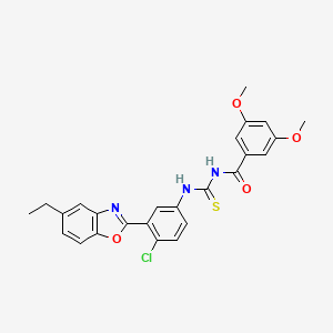 N-({[4-chloro-3-(5-ethyl-1,3-benzoxazol-2-yl)phenyl]amino}carbonothioyl)-3,5-dimethoxybenzamide