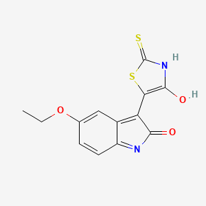 5-ethoxy-3-(4-oxo-2-thioxo-1,3-thiazolidin-5-ylidene)-1,3-dihydro-2H-indol-2-one