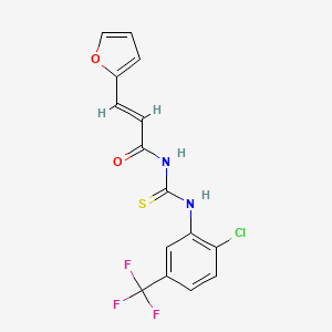 (2E)-N-{[2-chloro-5-(trifluoromethyl)phenyl]carbamothioyl}-3-(furan-2-yl)prop-2-enamide