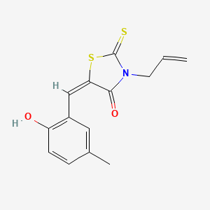 (5E)-5-[(2-hydroxy-5-methylphenyl)methylidene]-3-prop-2-enyl-2-sulfanylidene-1,3-thiazolidin-4-one