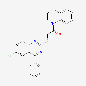 6-chloro-2-{[2-(3,4-dihydroquinolin-1(2H)-yl)-2-oxoethyl]thio}-4-phenylquinazoline