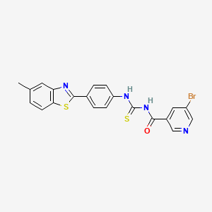 3-(5-Bromopyridine-3-carbonyl)-1-[4-(5-methyl-1,3-benzothiazol-2-YL)phenyl]thiourea