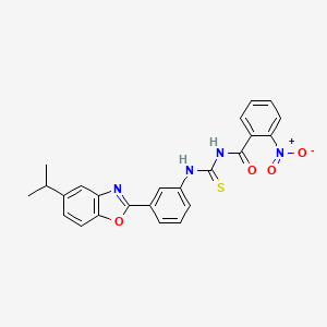 2-nitro-N-({3-[5-(propan-2-yl)-1,3-benzoxazol-2-yl]phenyl}carbamothioyl)benzamide