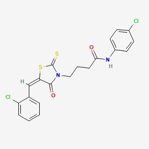 4-[5-(2-chlorobenzylidene)-4-oxo-2-thioxo-1,3-thiazolidin-3-yl]-N-(4-chlorophenyl)butanamide