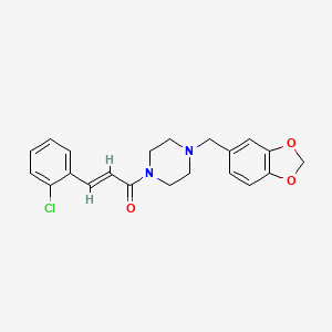 (E)-1-[4-(1,3-BENZODIOXOL-5-YLMETHYL)PIPERAZINO]-3-(2-CHLOROPHENYL)-2-PROPEN-1-ONE