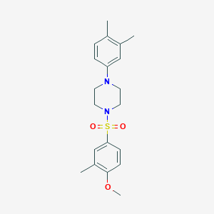 molecular formula C20H26N2O3S B369157 1-(3,4-Dimethylphenyl)-4-((4-methoxy-3-methylphenyl)sulfonyl)piperazine CAS No. 865593-69-7